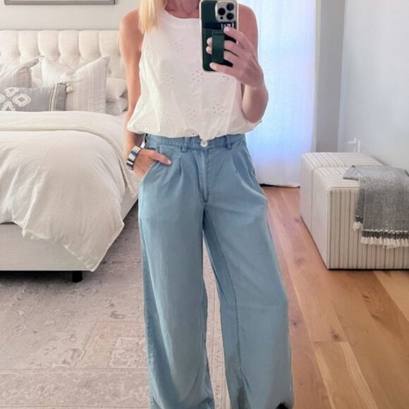 a new day Tops - Women's Eyelet Bubble Hem Shirt - A New Day™ White L